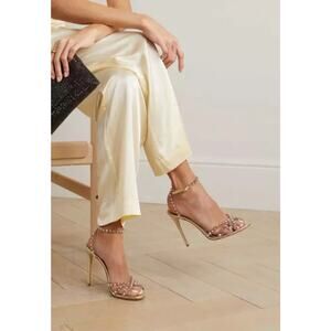 BNWT Aquazzura Tequila Sandal 105 Gold Plexi